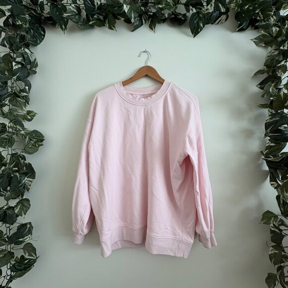 Lululemon Athletic All Yours Terry Crewneck Sweatshirt Pink Women’s Size 10/12 - Picture 1 of 7